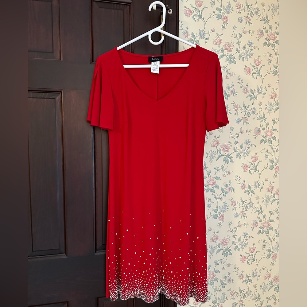 MSK dazzling red dress. Size small.